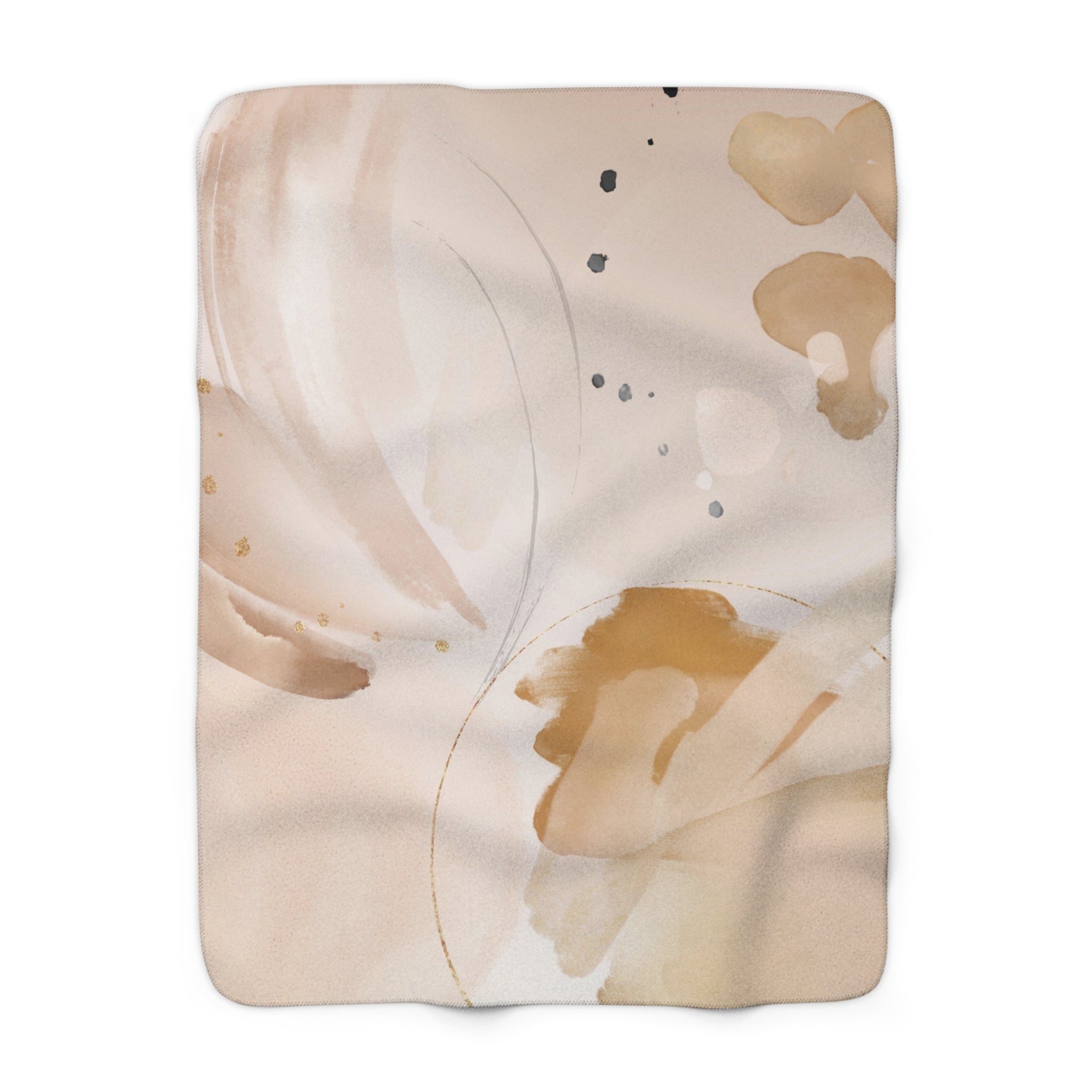 Abstract Throw Blanket | Beige Watercolor