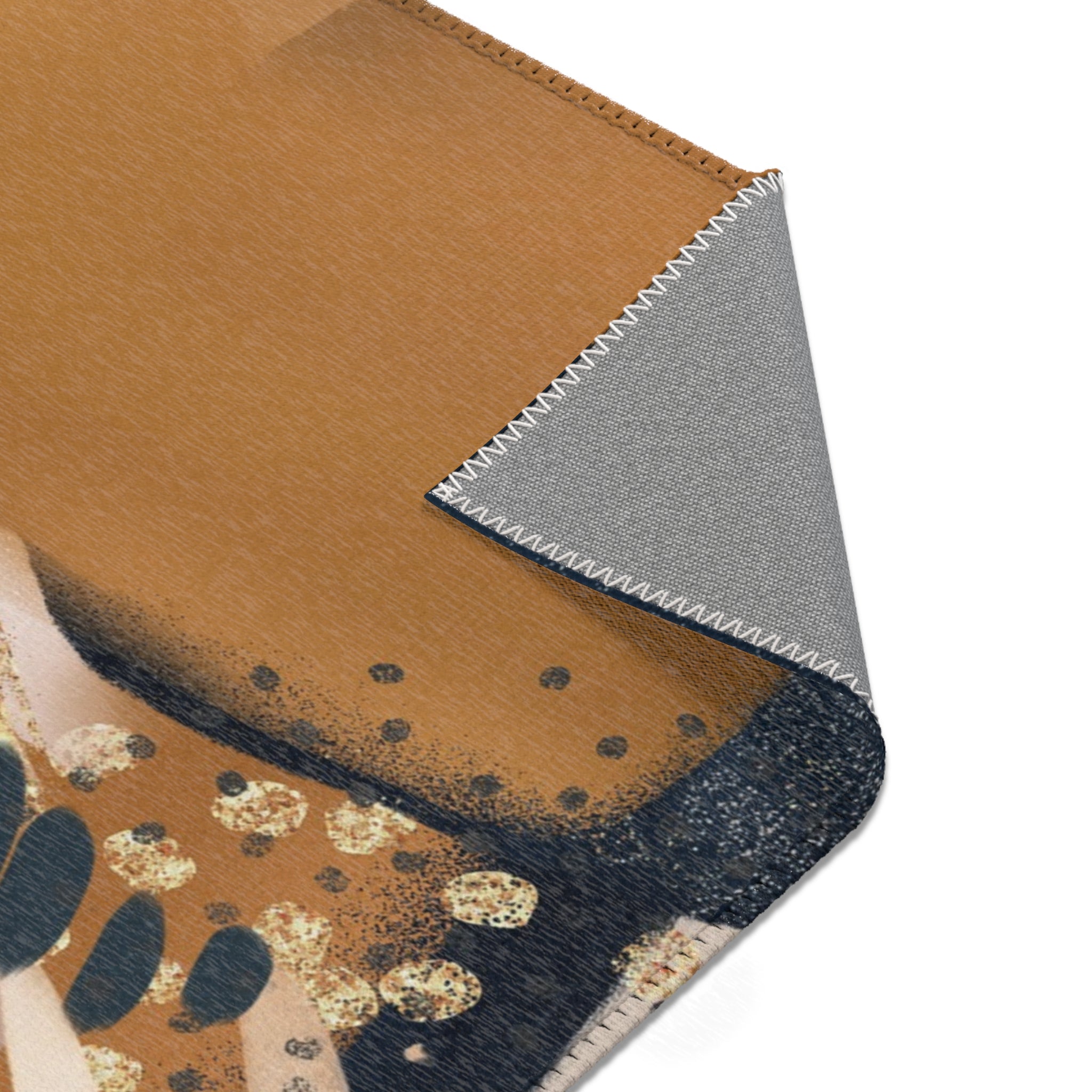 Abstract Area Rug | Watercolor Burnt Orange Blush Navy Blue