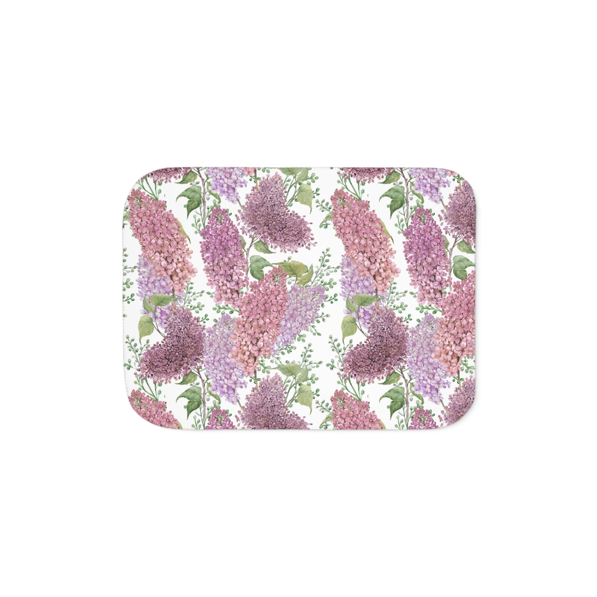 Pink Lavender Watercolor Lilac Sherpa Blanket | Spring Floral Throw