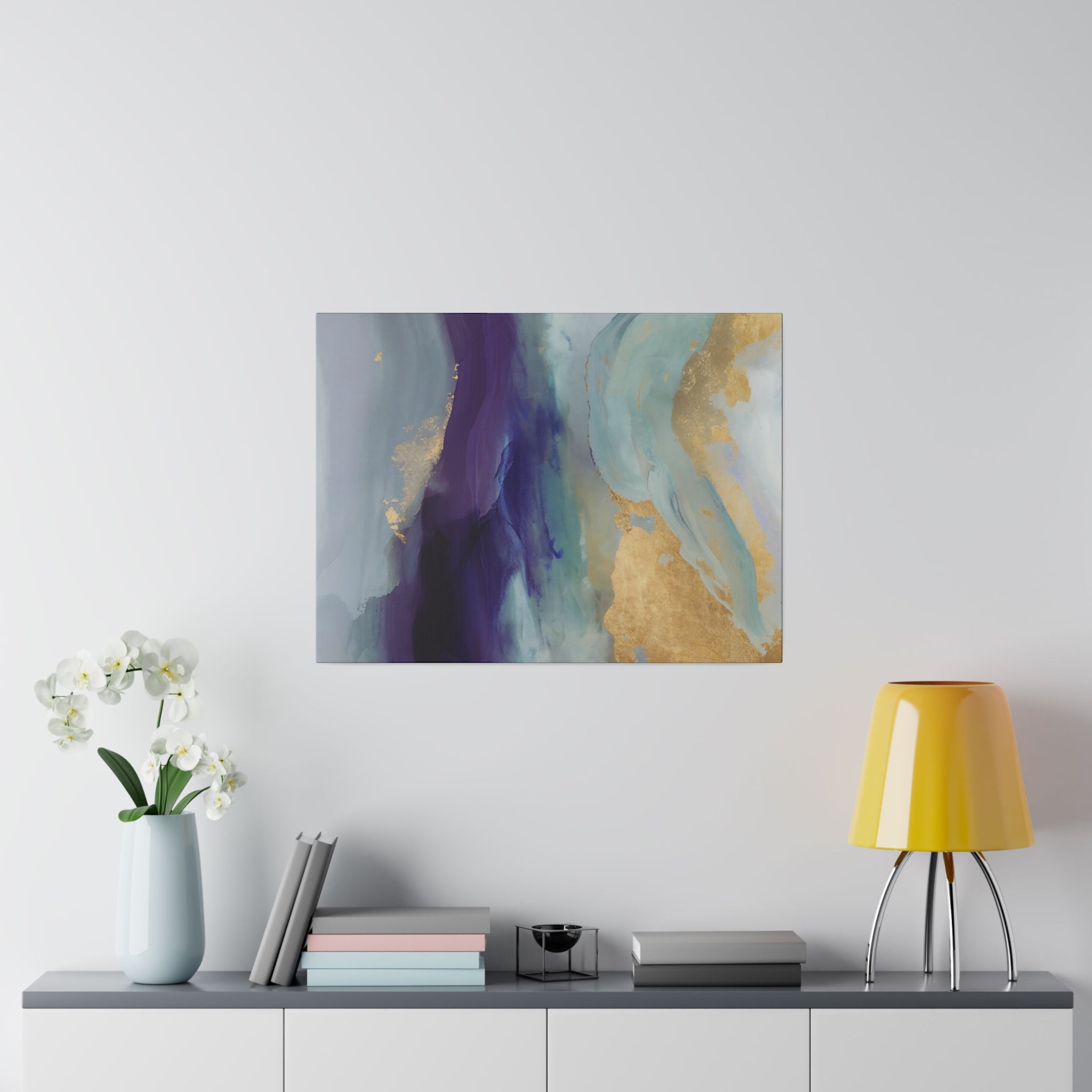 Abstract Canvas Wall Art | Purple Blue Green Ombre Wall Artwork