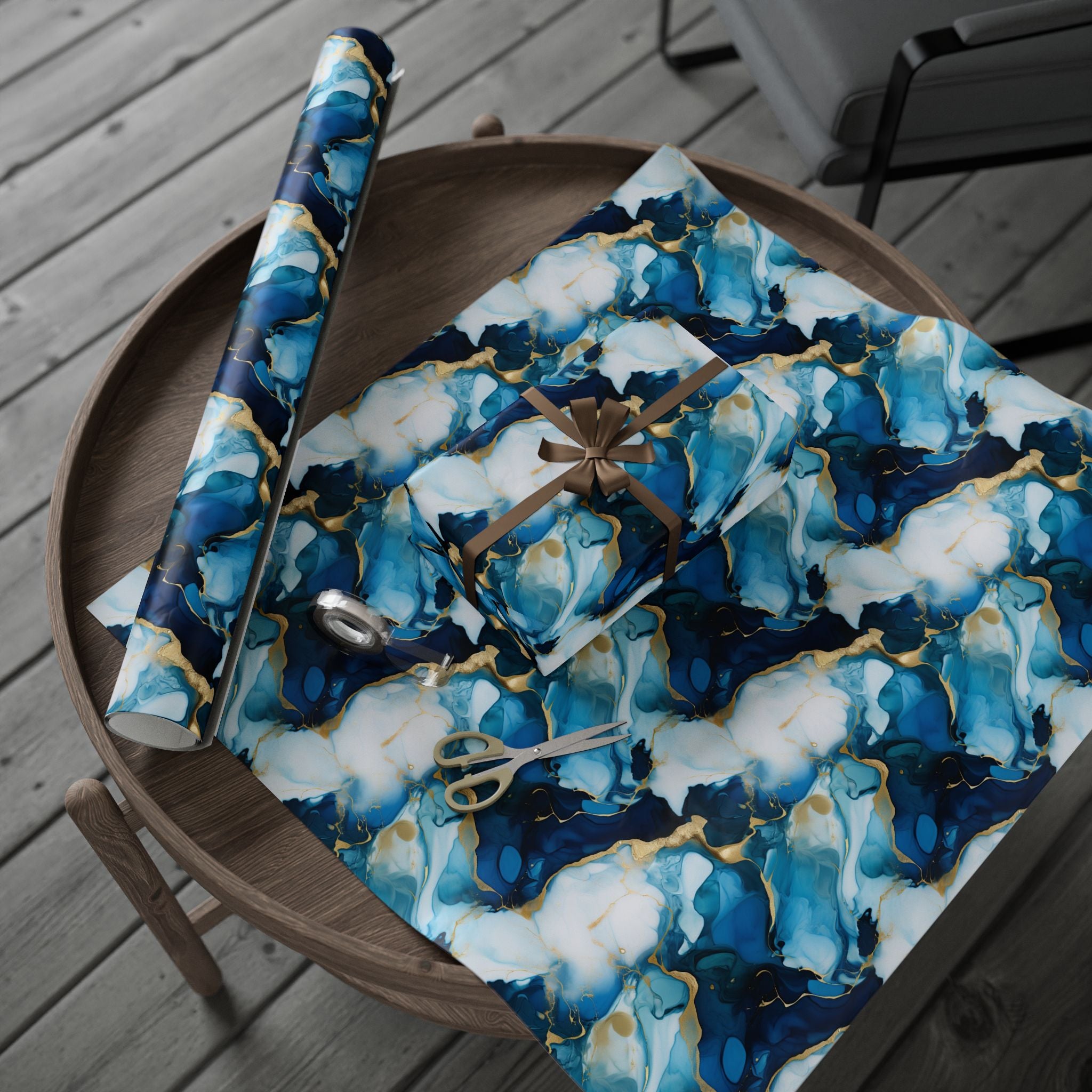 Blue Wrapping Paper | Abstract Marble