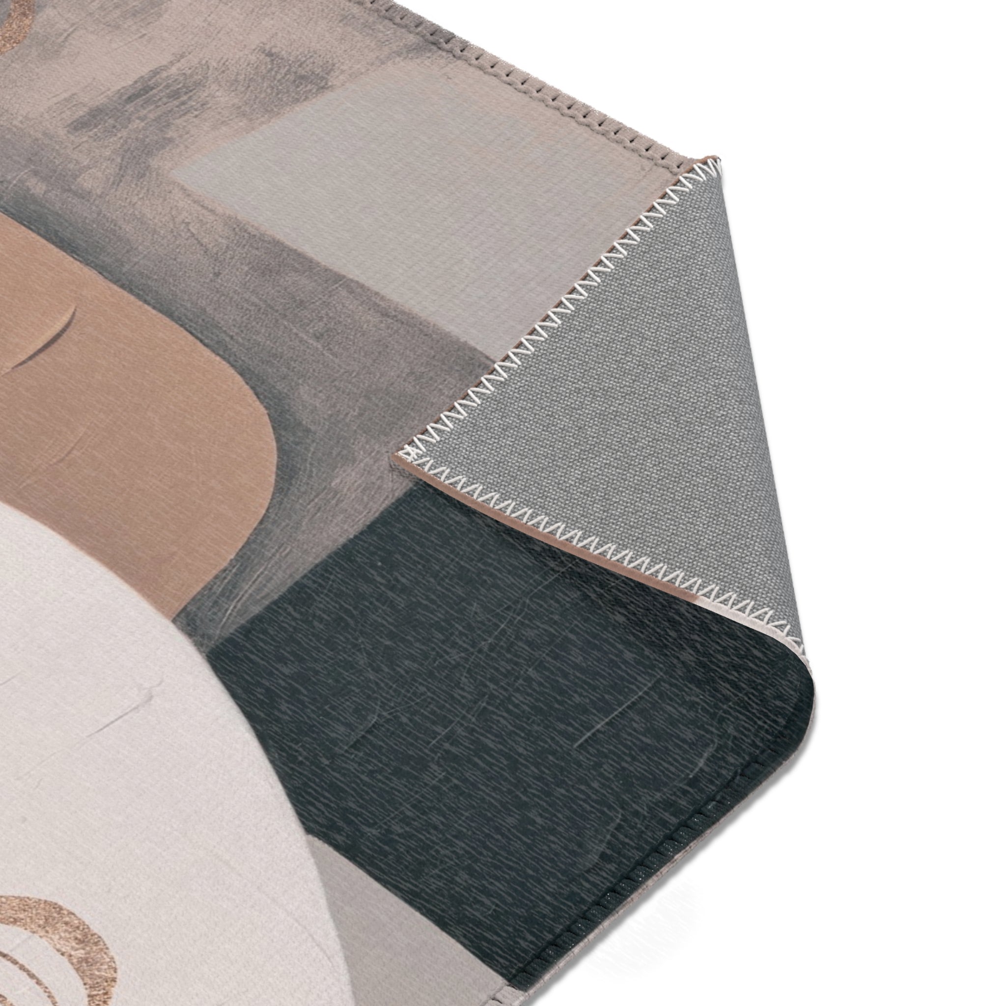 Modern Area Rug | Abstract Geometric Earthy Grey Beige
