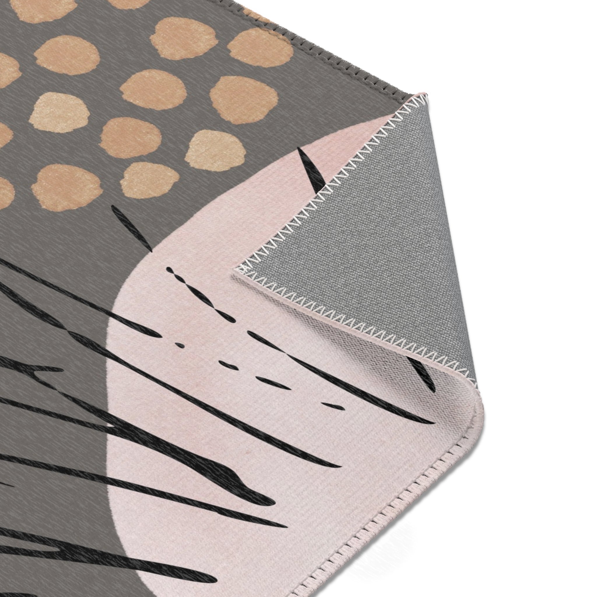 Abstract Area Rug | Blush Pink Grey Watercolor