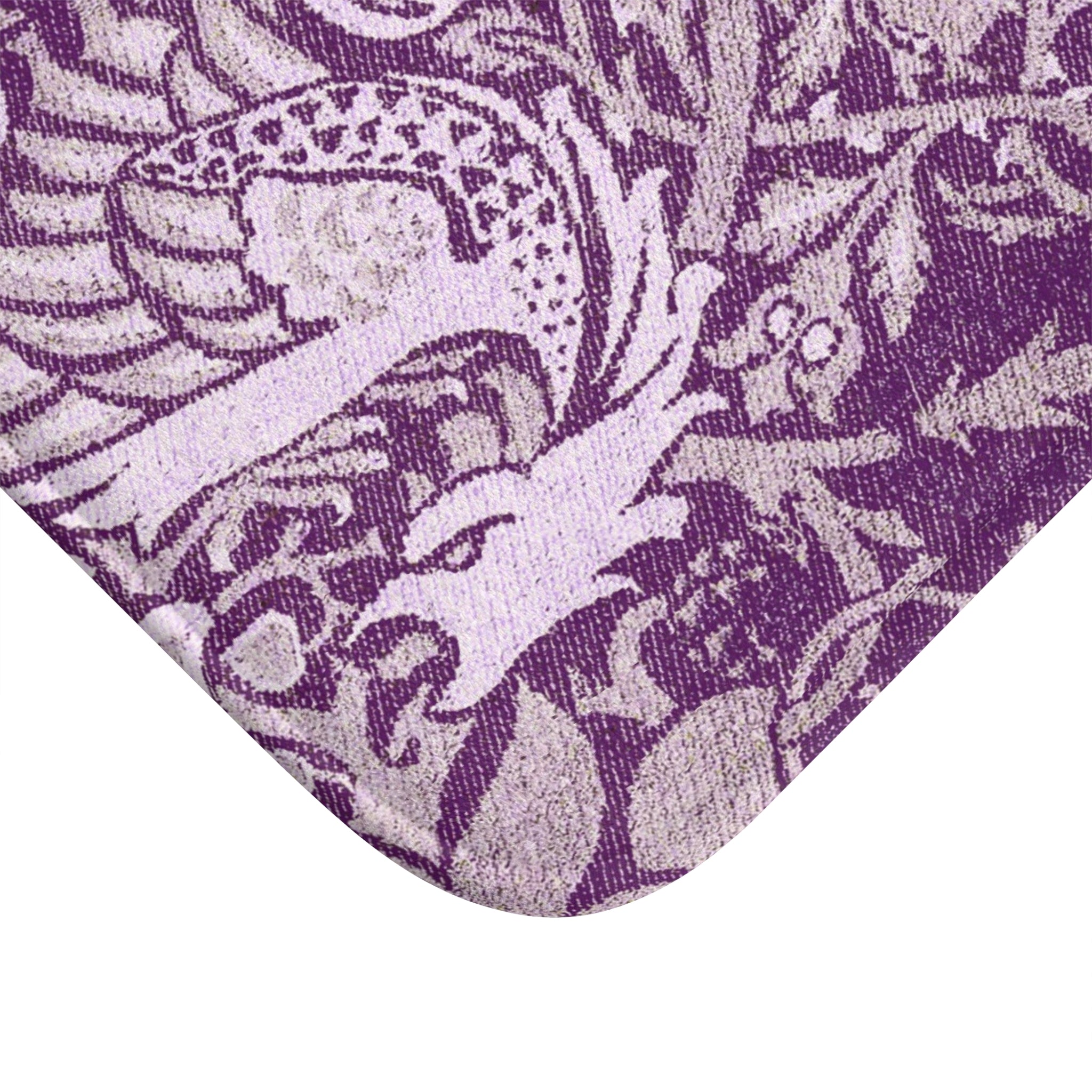 Abstract Bath Mat | Vintage Purple Pink Whimsy Kitchen Mat