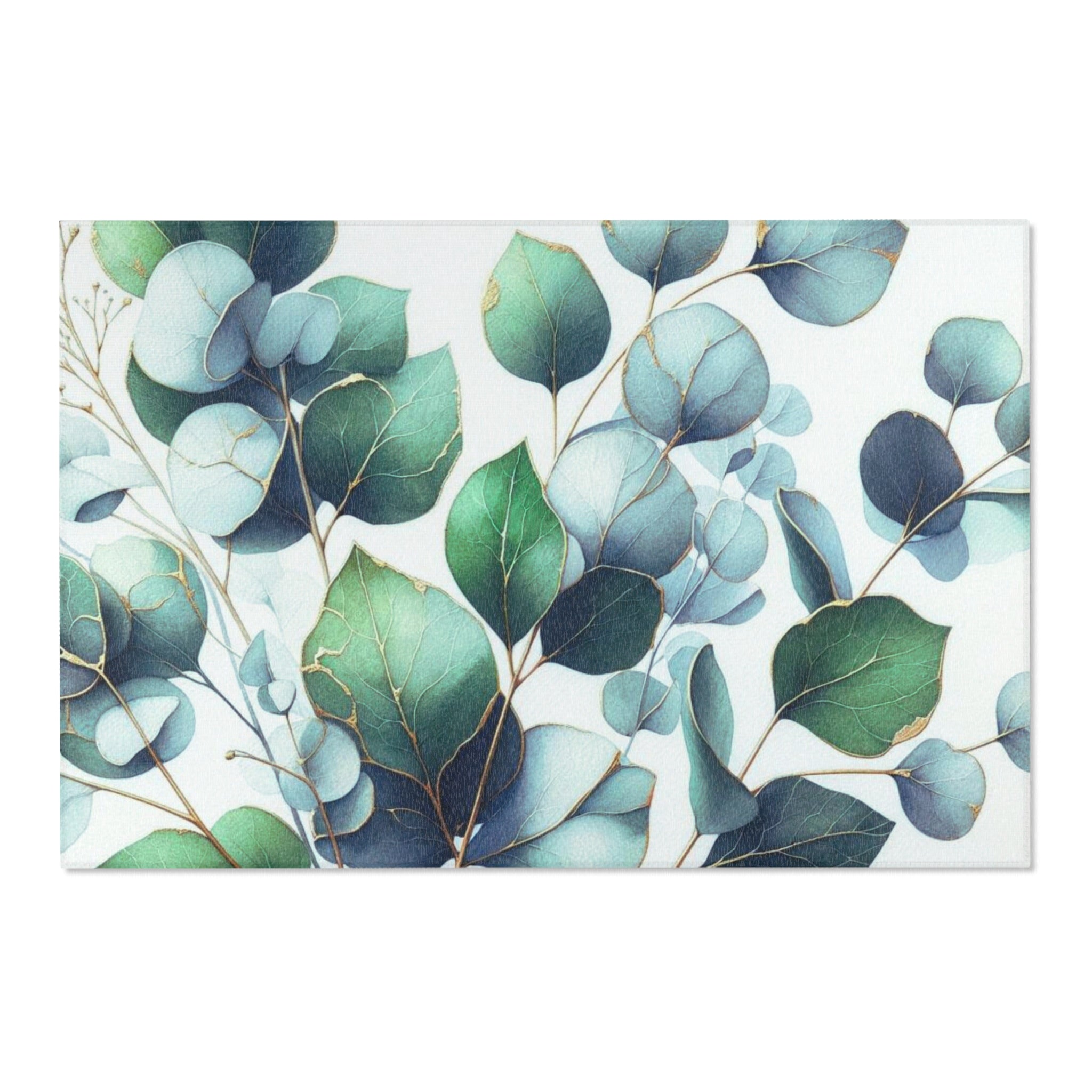 a close-up view of a collection of green leaves with gold accents, creating a visually striking and intricate pattern.