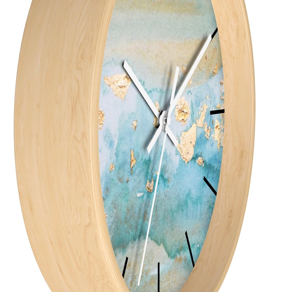 Abstract 10" Wood Wall clock | Blue Beige Ombre - Wall Clock