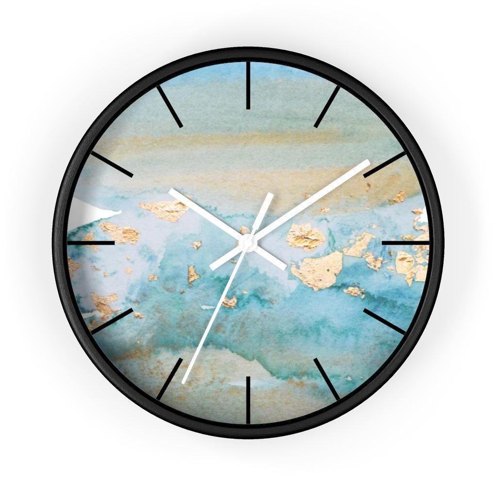 Abstract 10" Wood Wall clock | Blue Beige Ombre - Wall Clock