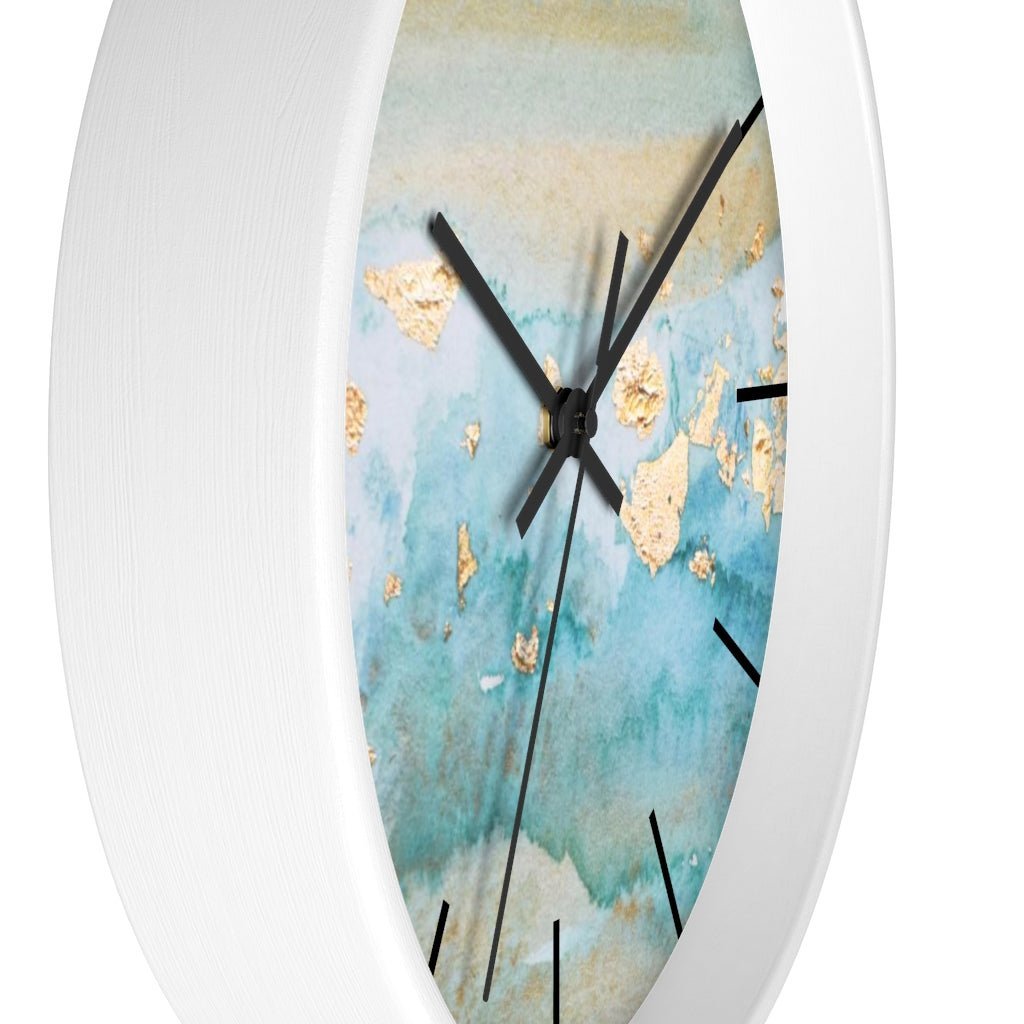 Abstract 10" Wood Wall clock | Blue Beige Ombre - Wall Clock