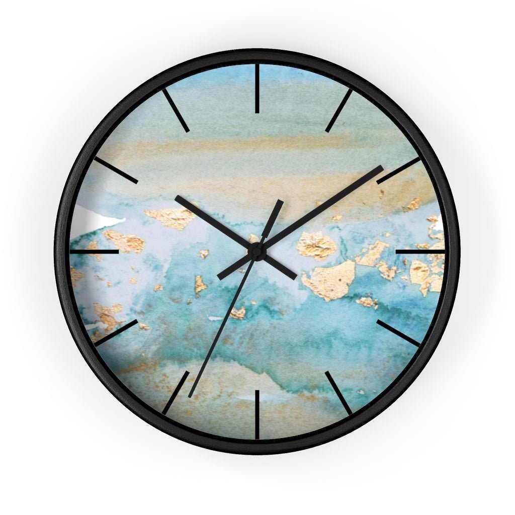Abstract 10" Wood Wall clock | Blue Beige Ombre - Wall Clock