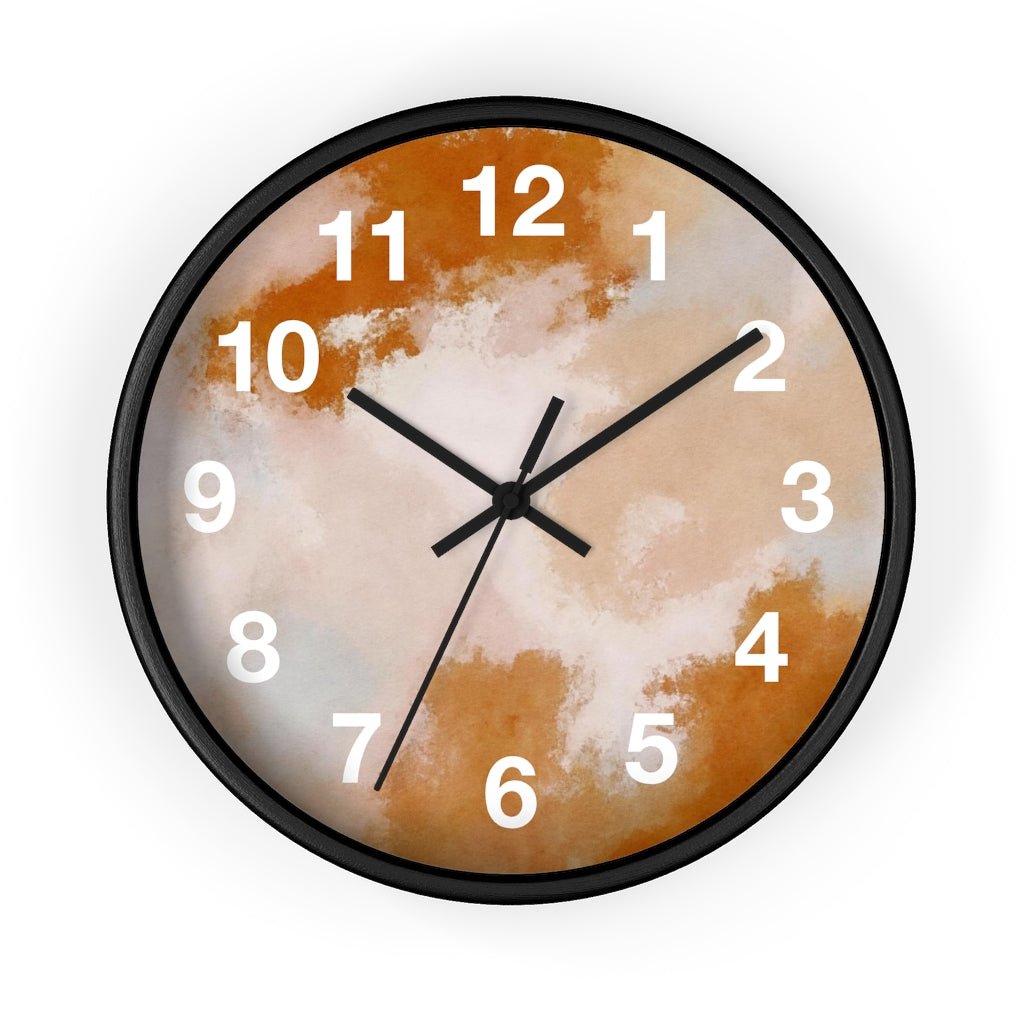 Abstract 10" Wood Wall Clock | Rust Pink Ombre - Wall Clock