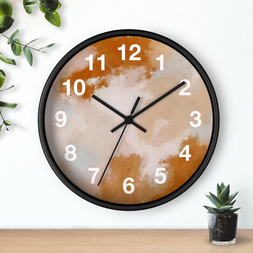 Abstract 10" Wood Wall Clock | Rust Pink Ombre - Wall Clock