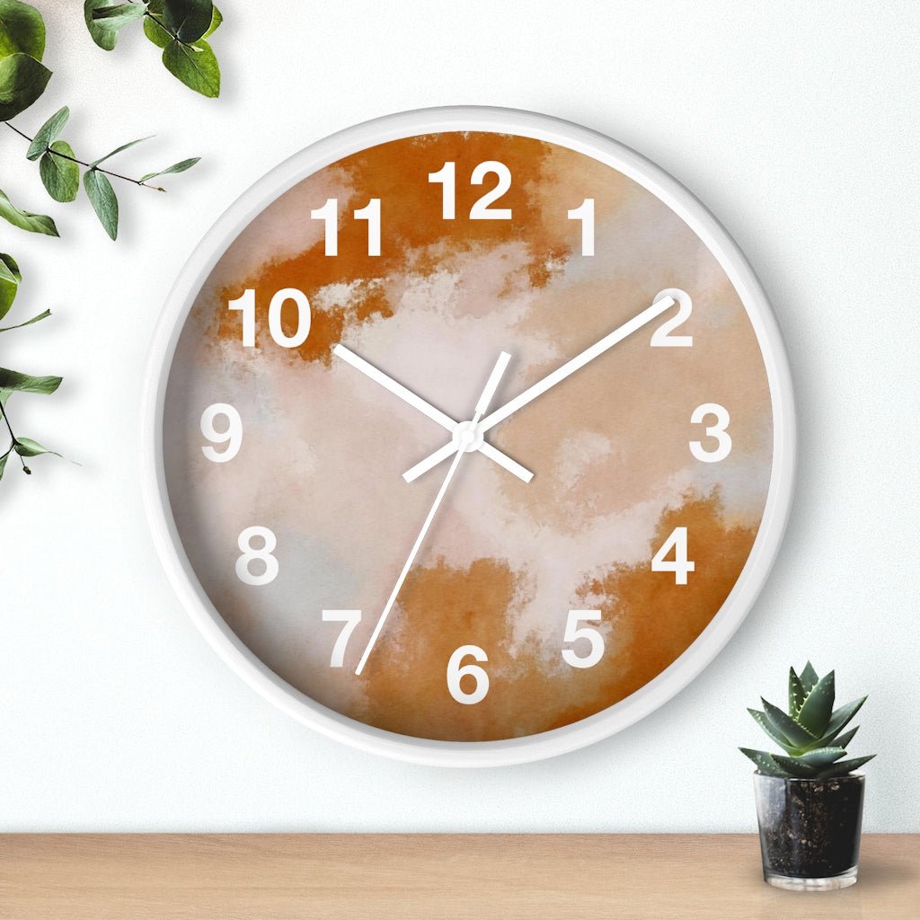 Abstract 10" Wood Wall Clock | Rust Pink Ombre - Wall Clock