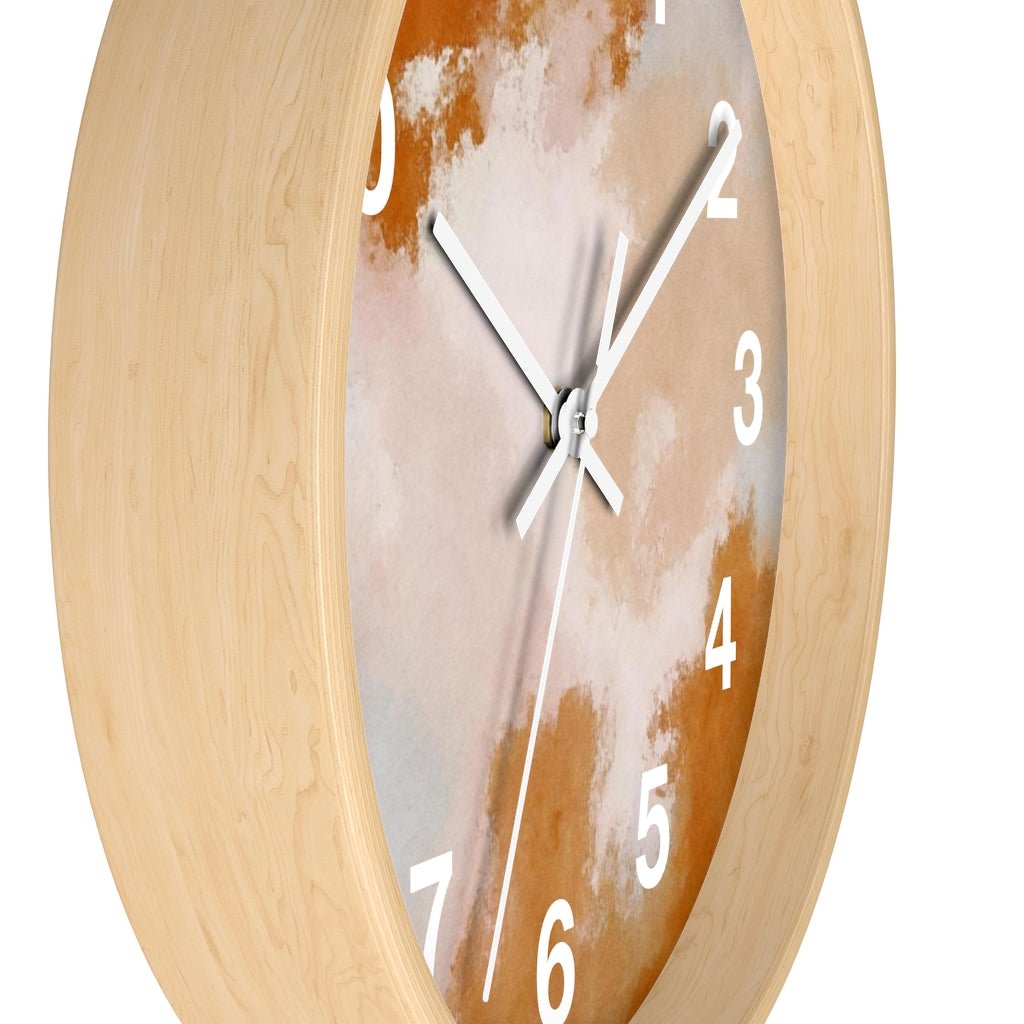 Abstract 10" Wood Wall Clock | Rust Pink Ombre - Wall Clock