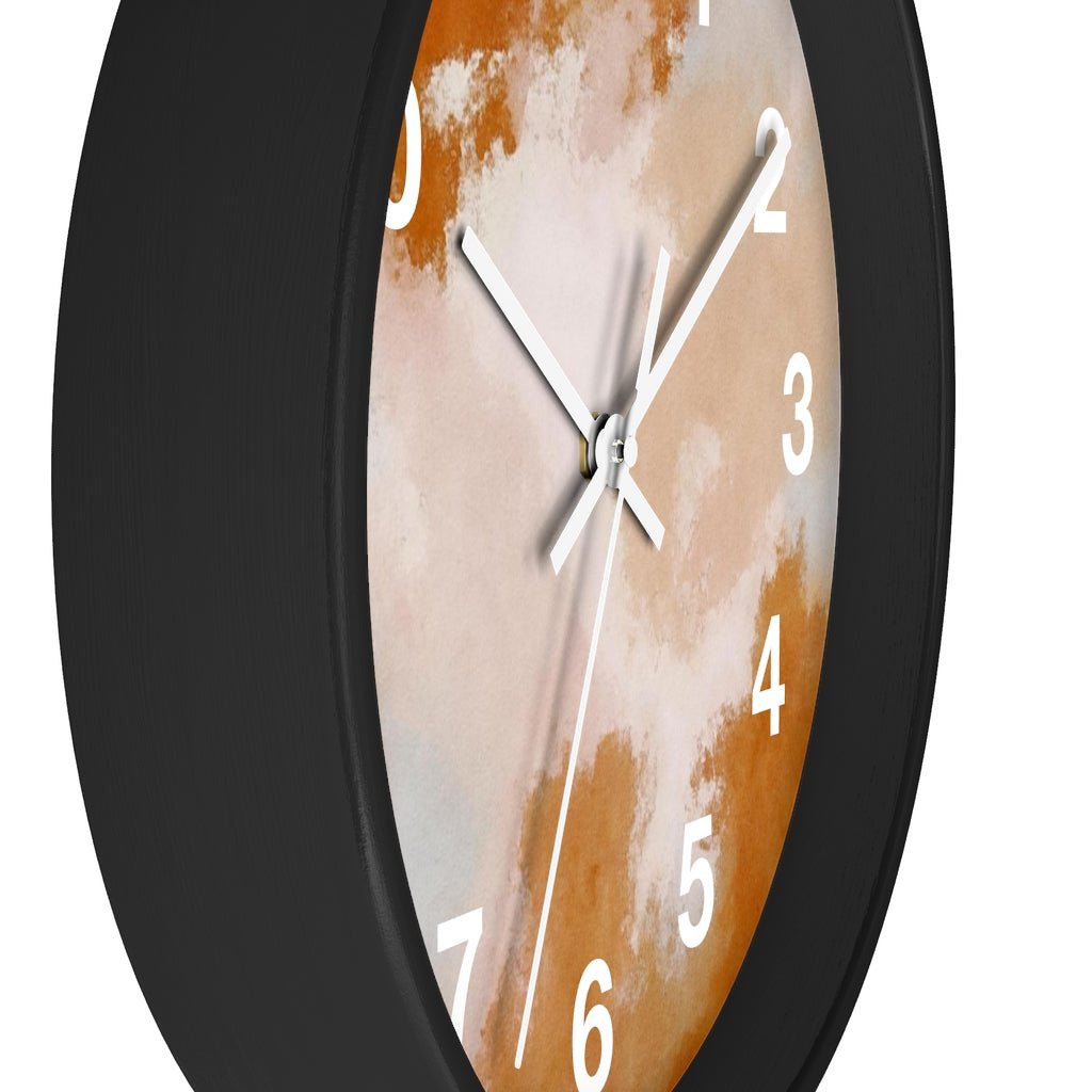 Abstract 10" Wood Wall Clock | Rust Pink Ombre - Wall Clock