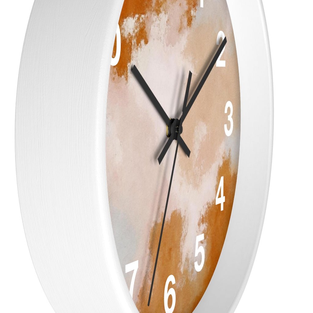Abstract 10" Wood Wall Clock | Rust Pink Ombre - Wall Clock