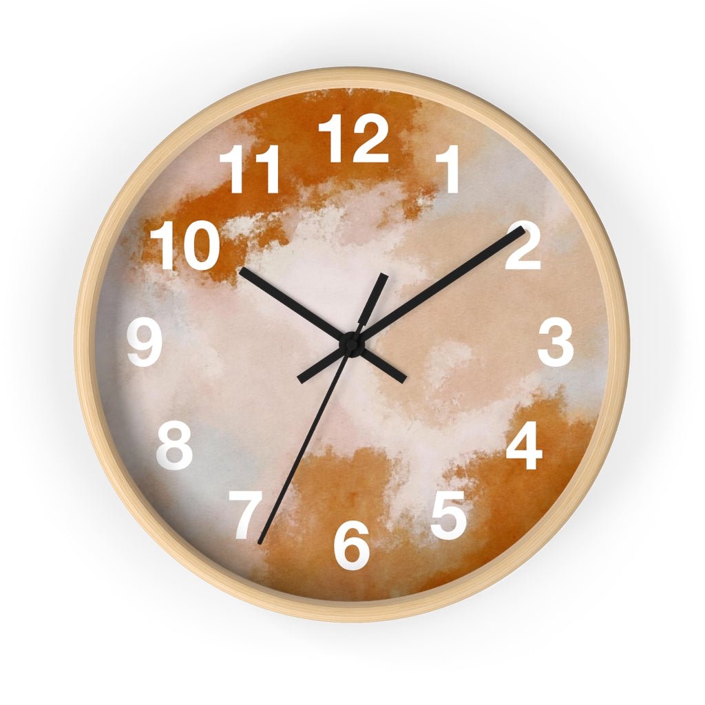 Abstract 10" Wood Wall Clock | Rust Pink Ombre - Wall Clock