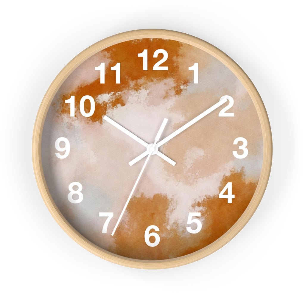 Abstract 10" Wood Wall Clock | Rust Pink Ombre - Wall Clock
