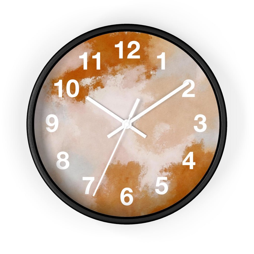 Abstract 10" Wood Wall Clock | Rust Pink Ombre - Wall Clock