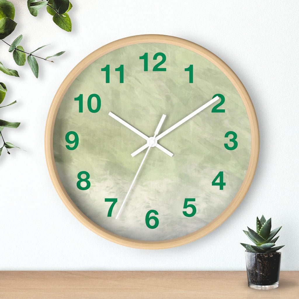 Abstract 10" Wood Wall Clock | Sage Green - Wall Clock