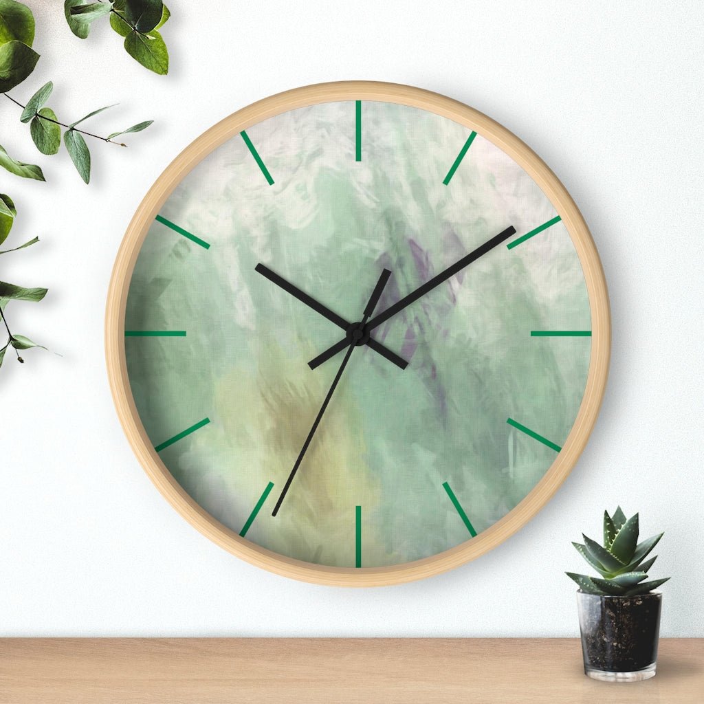 Abstract 10" Wood Wall Clock | Sage Green - Wall Clock