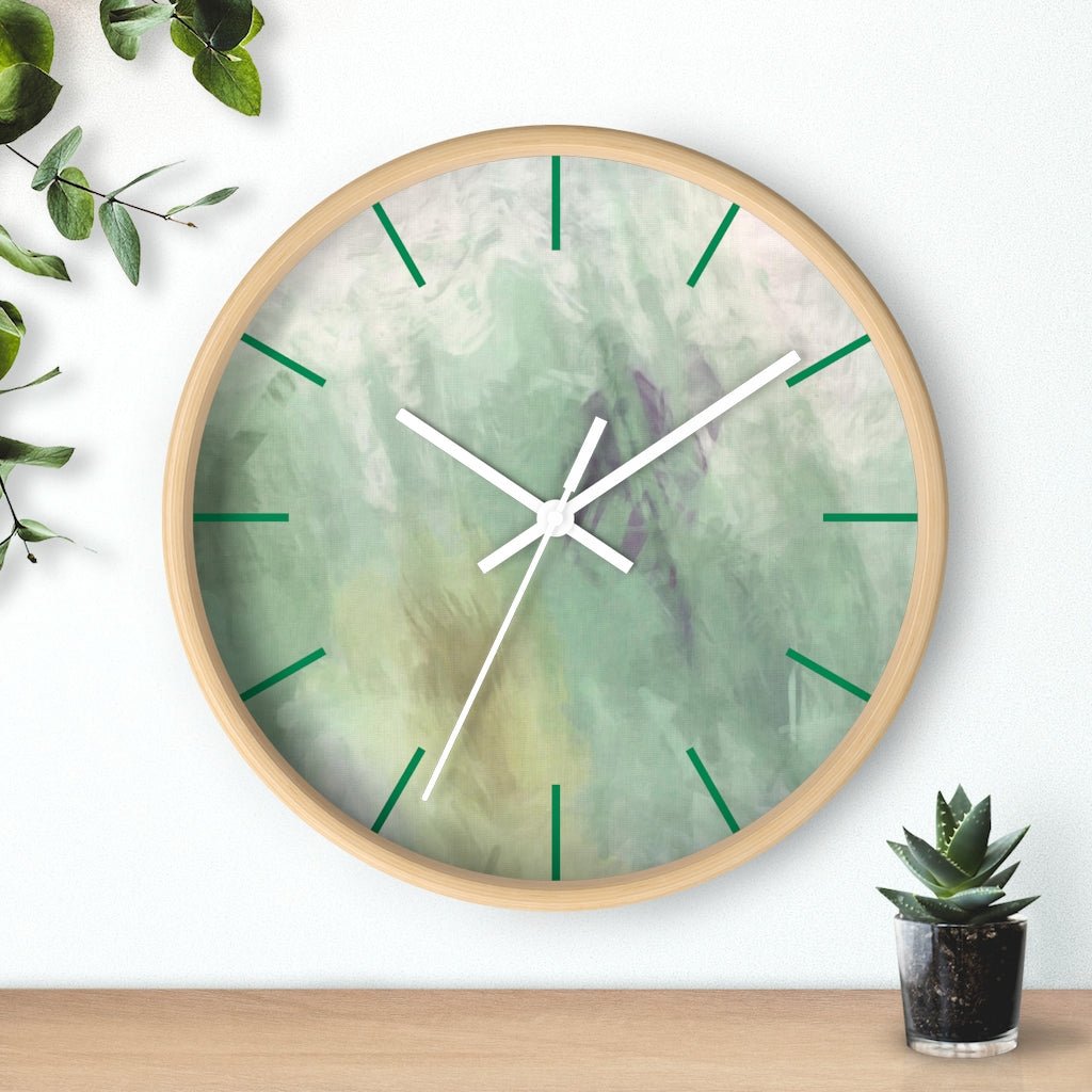 Abstract 10" Wood Wall Clock | Sage Green - Wall Clock