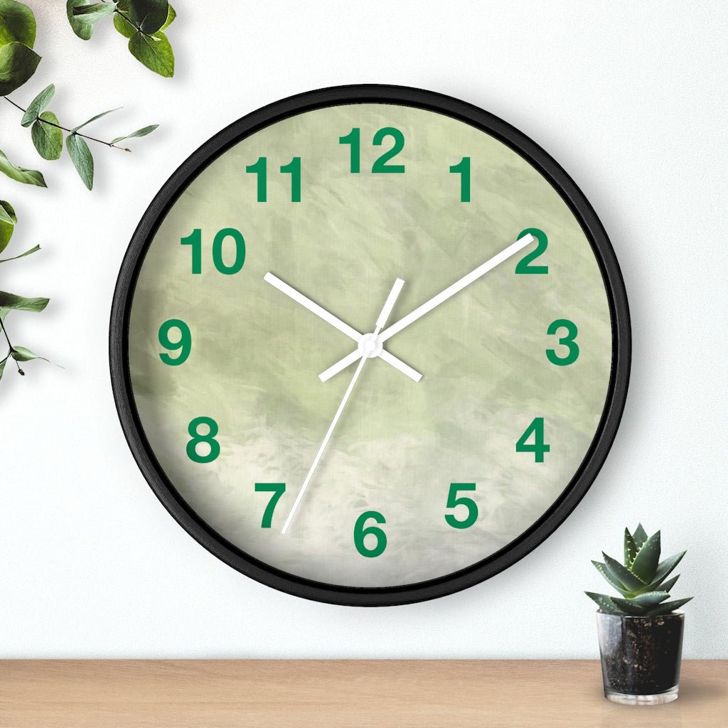 Abstract 10" Wood Wall Clock | Sage Green - Wall Clock