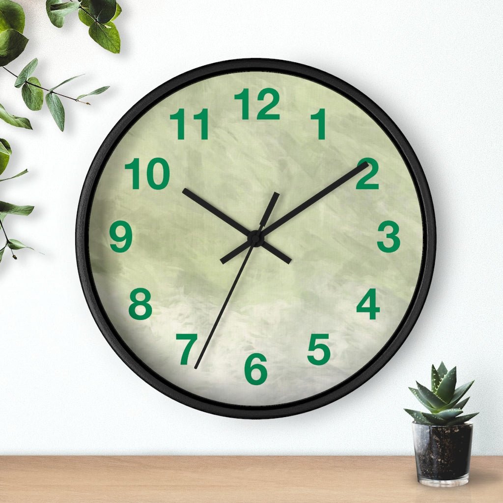 Abstract 10" Wood Wall Clock | Sage Green - Wall Clock