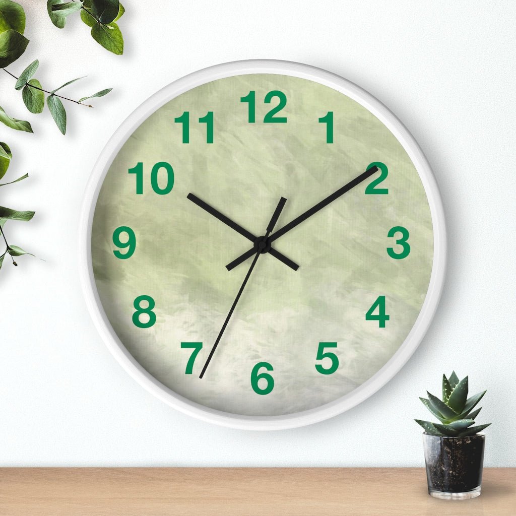 Abstract 10" Wood Wall Clock | Sage Green - Wall Clock