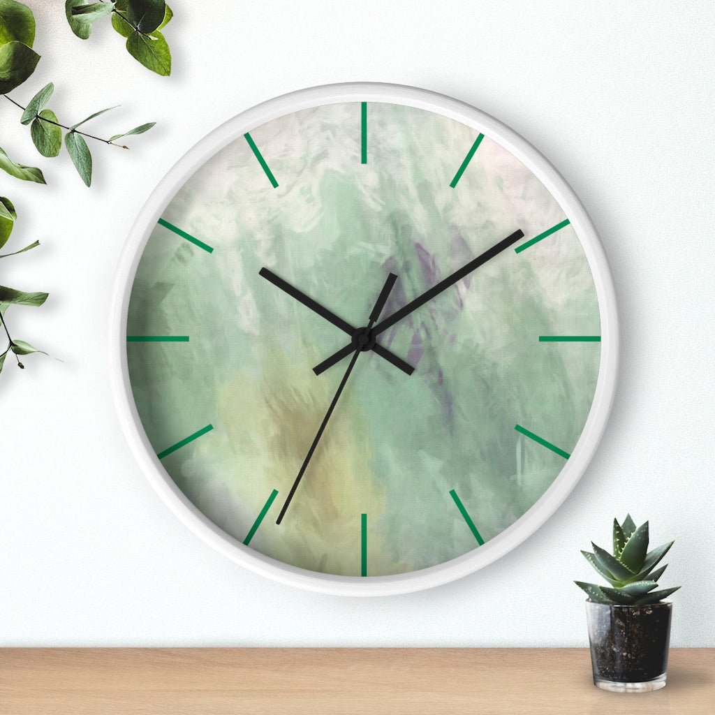Abstract 10" Wood Wall Clock | Sage Green - Wall Clock