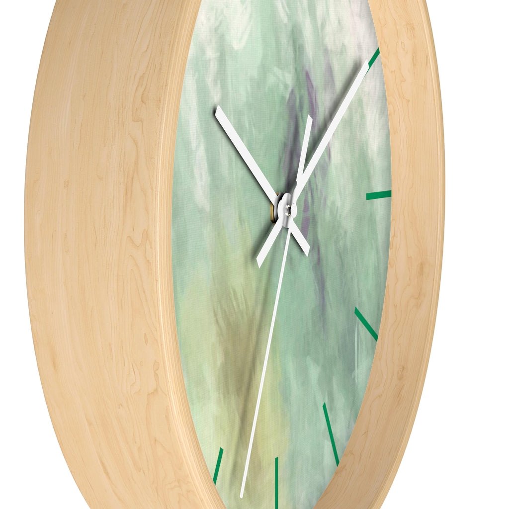 Abstract 10" Wood Wall Clock | Sage Green - Wall Clock