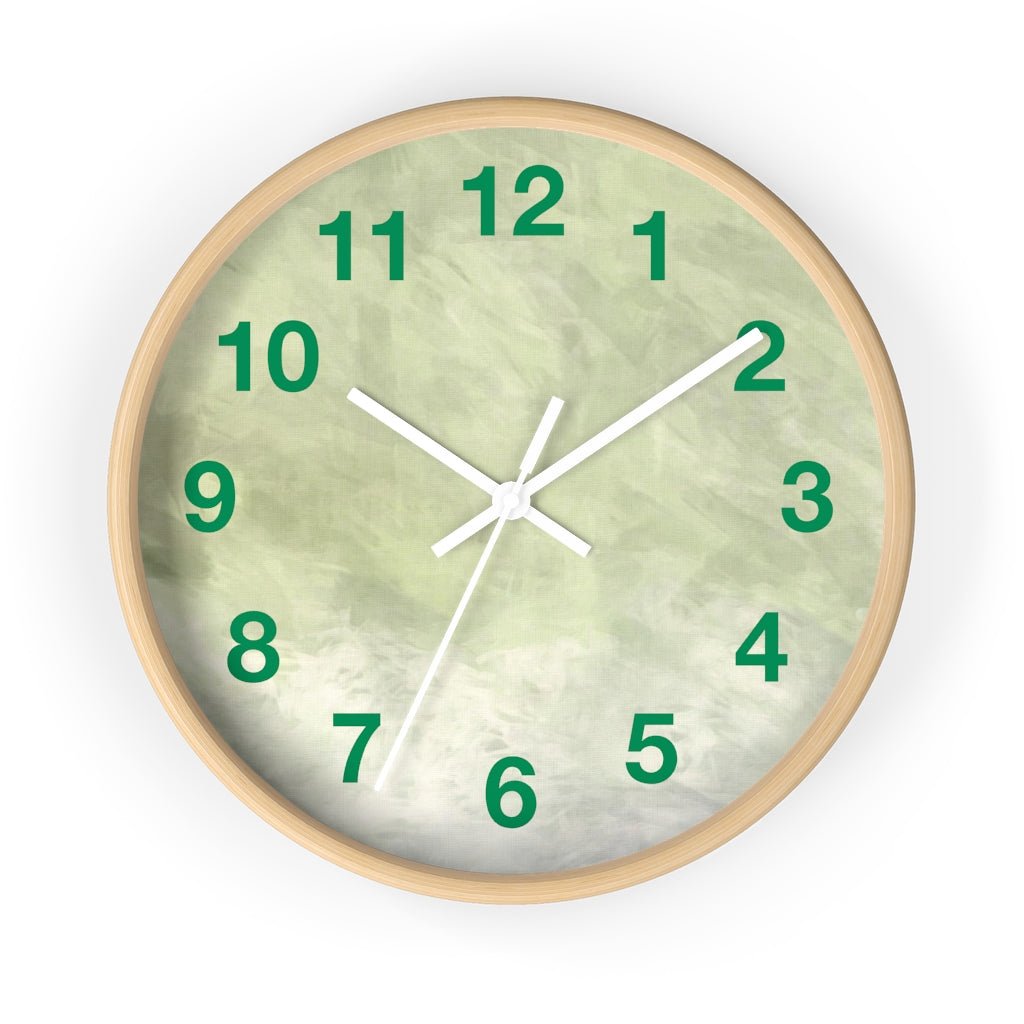 Abstract 10" Wood Wall Clock | Sage Green - Wall Clock