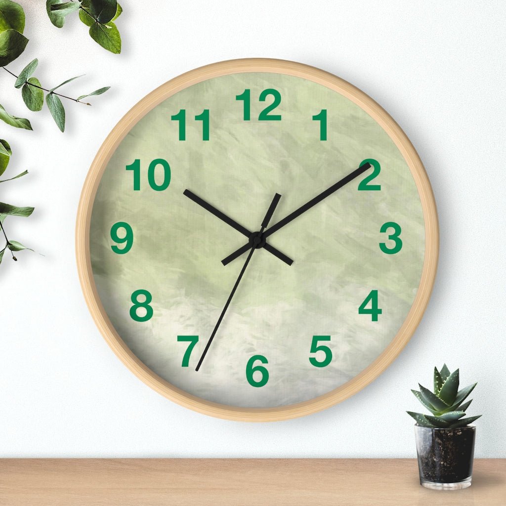 Abstract 10" Wood Wall Clock | Sage Green - Wall Clock