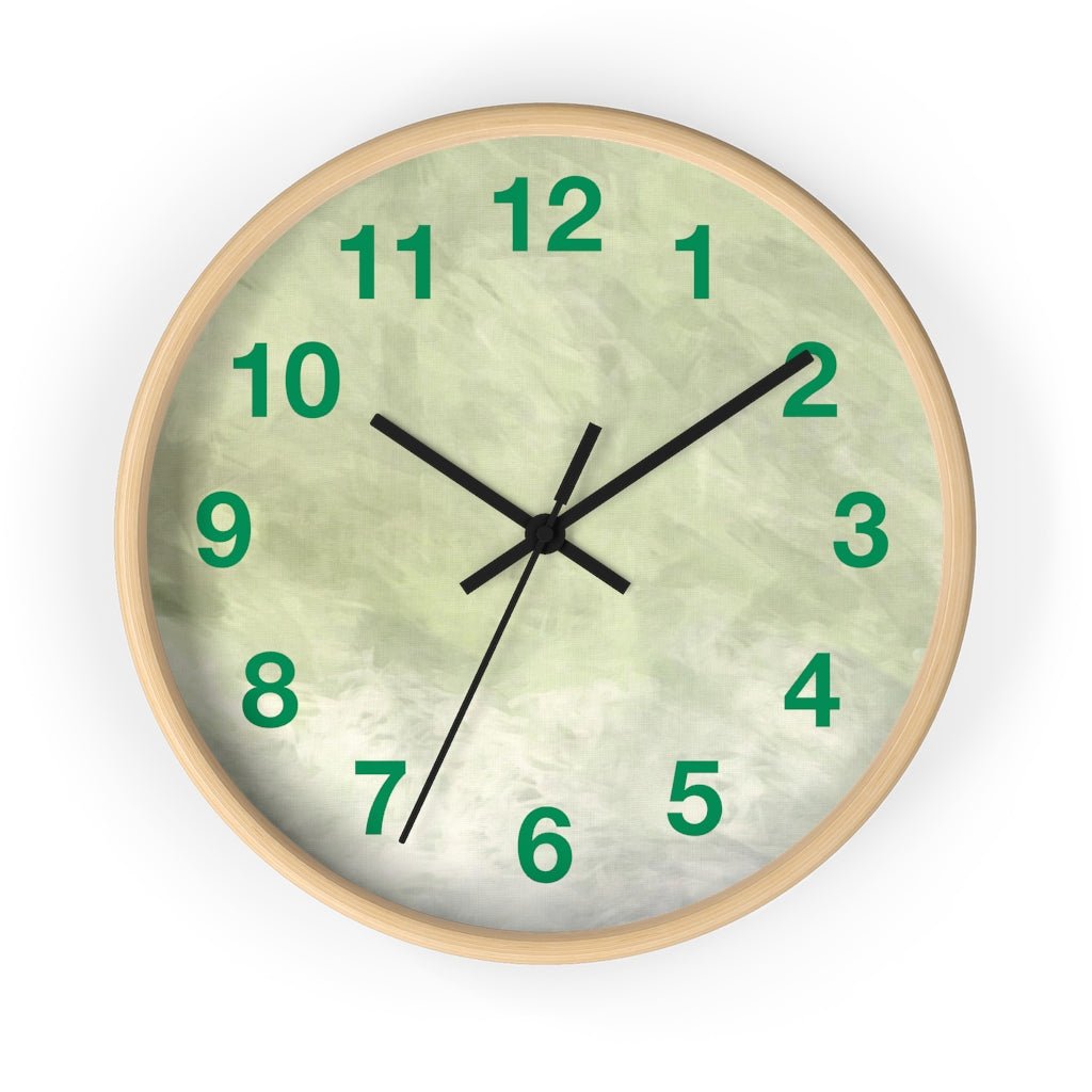 Abstract 10" Wood Wall Clock | Sage Green - Wall Clock