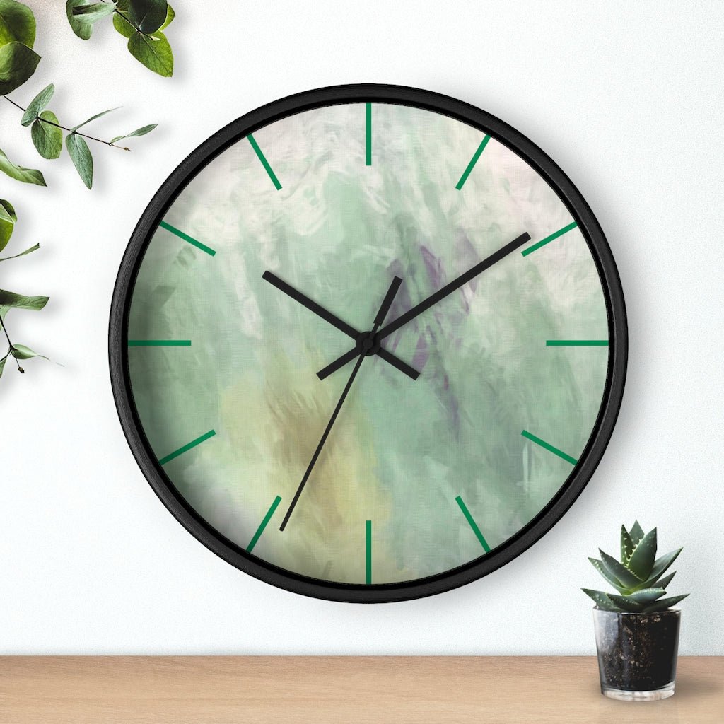 Abstract 10" Wood Wall Clock | Sage Green - Wall Clock