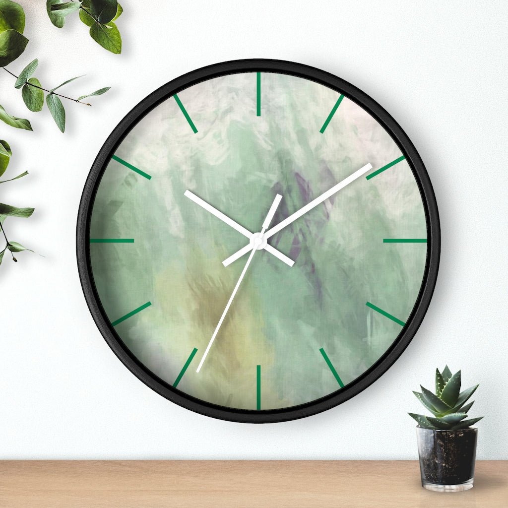 Abstract 10" Wood Wall Clock | Sage Green - Wall Clock