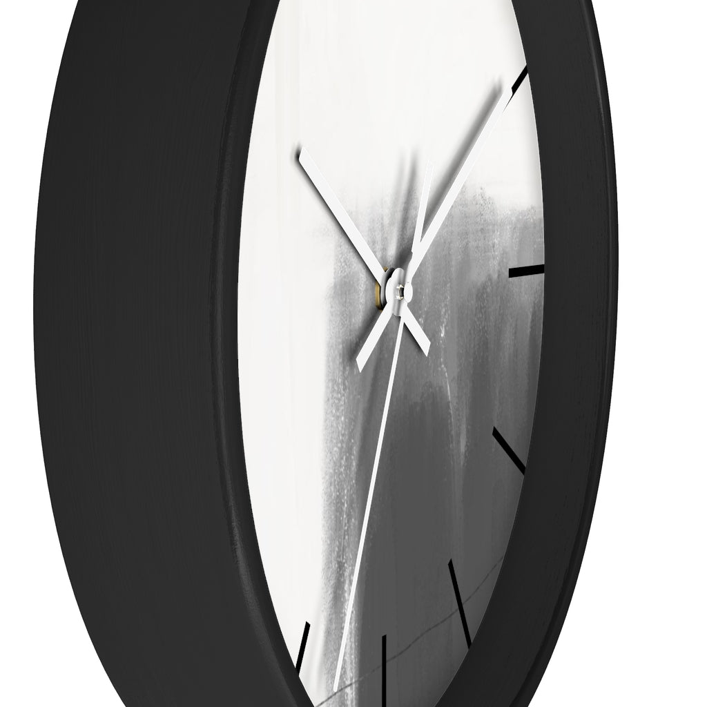Abstract 10" Wood Wall Clock | White Gray Minimalist - Wall Clock