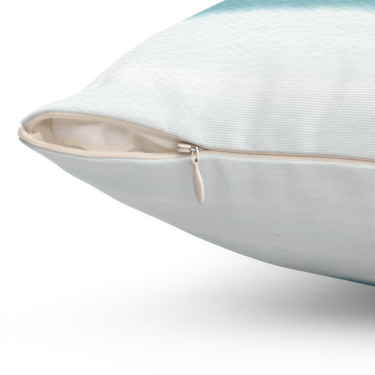 Abstract Pillow Cover Pastel Blue Grey close-up of the fabric detail
