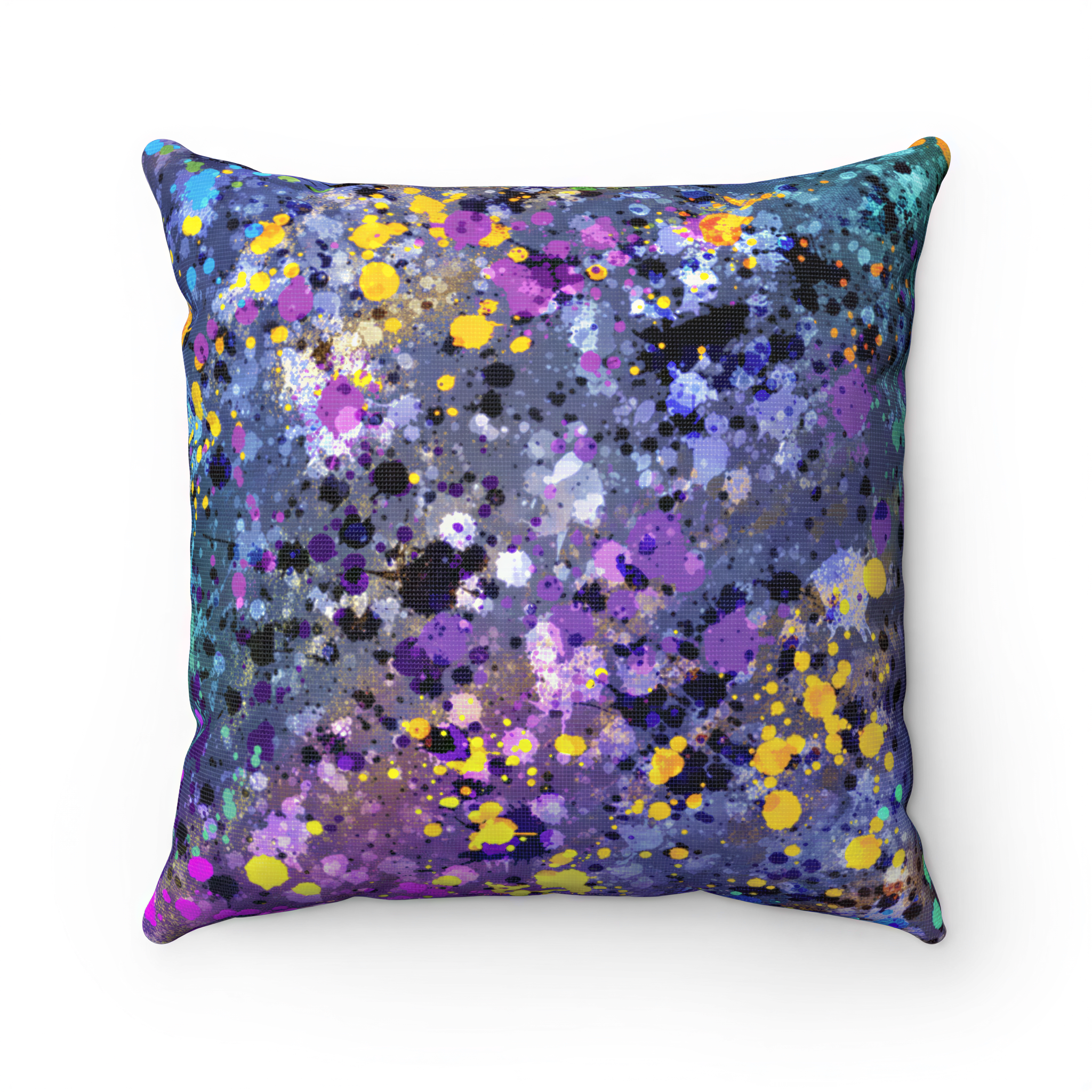 Abstract Boho Pillow Cover Purple Yellow Teal Gold