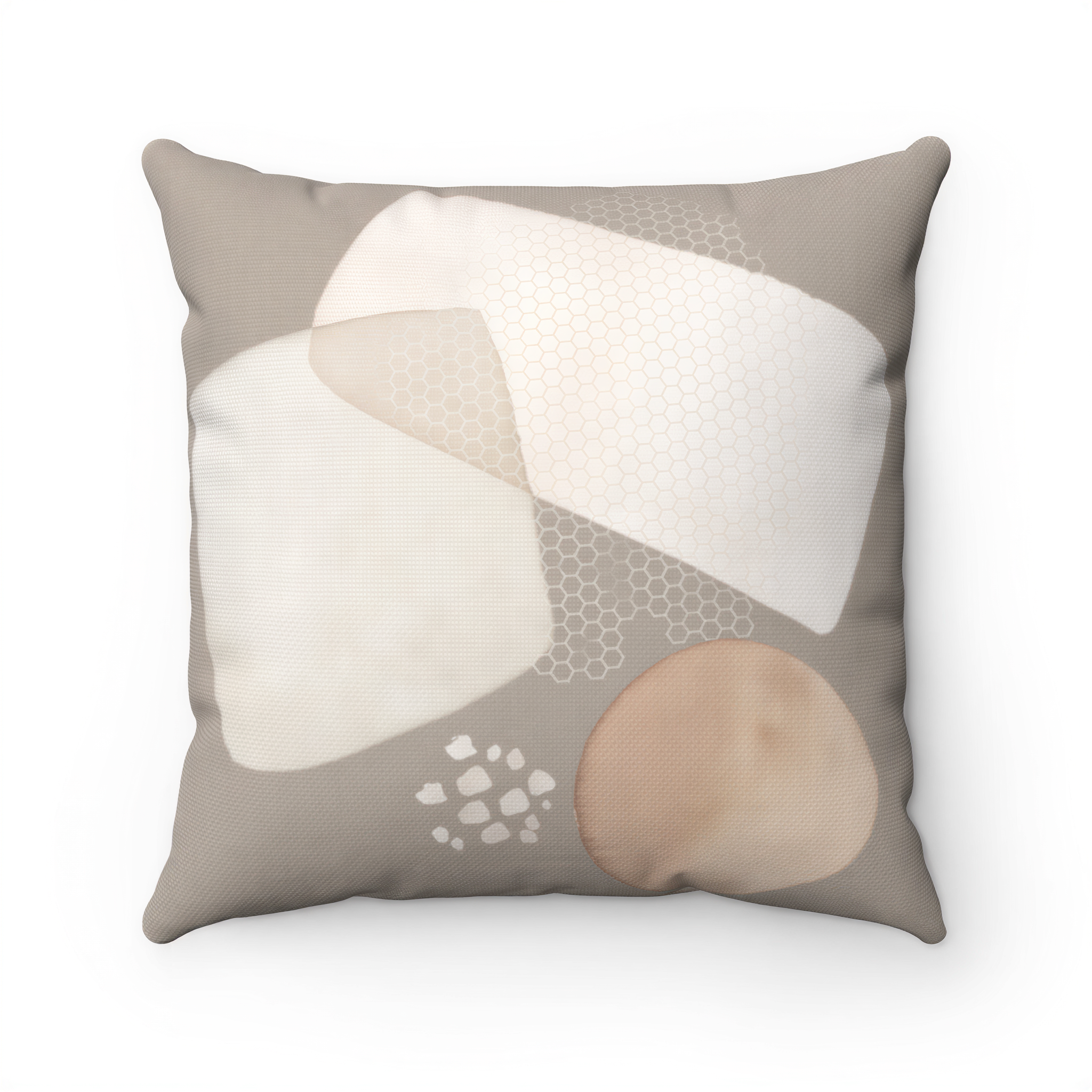 Abstract Boho Pillow Cover Beige Cream styled on a sofa