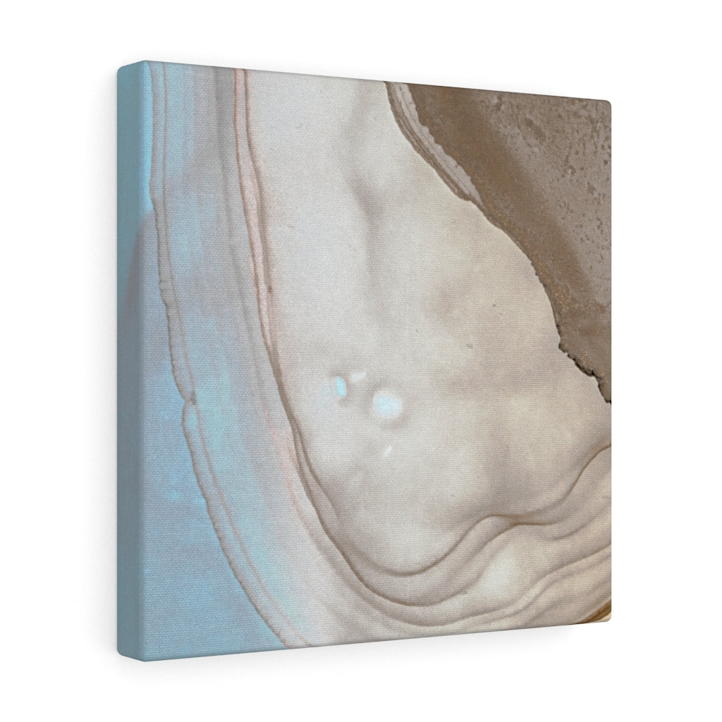 Abstract Canvas Art | White Grey Pastel Blue