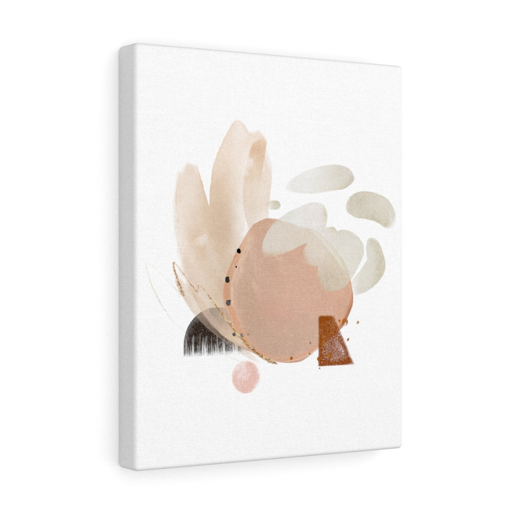 Abstract Canvas Art | White Beige Blush Pink