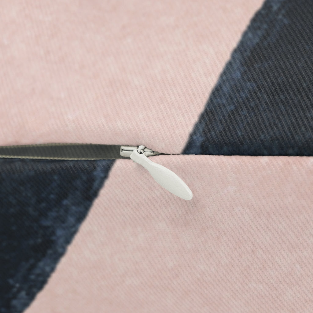 Abstract Boho Lumbar Pillow | Blush Pink White Navy Blue