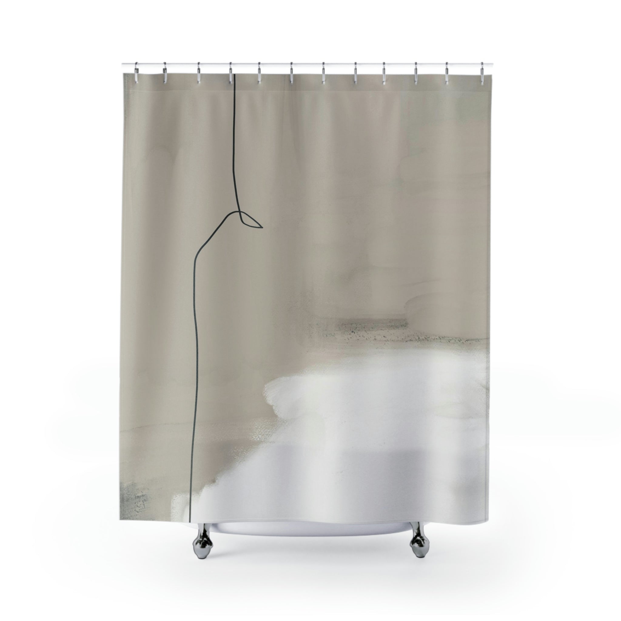 modern boho fabric shower curtain