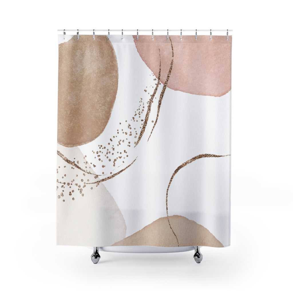 modern boho fabric shower curtain