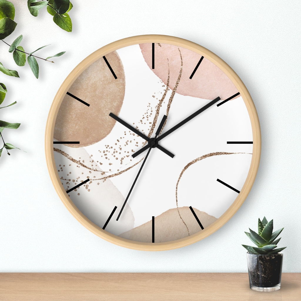 Wood, Wall Clock, Pastel, Blush Pink 10"