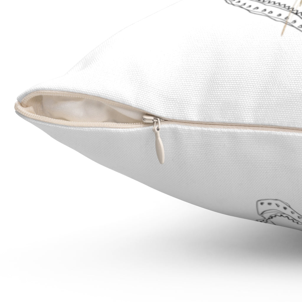 Boho Pillow Cover | Beige Female | One Line Art