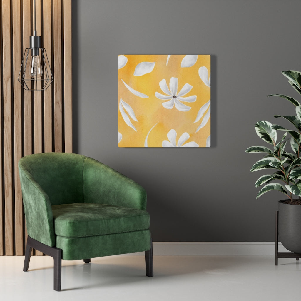 FLORAL CANVAS ART | White Canary Yellow