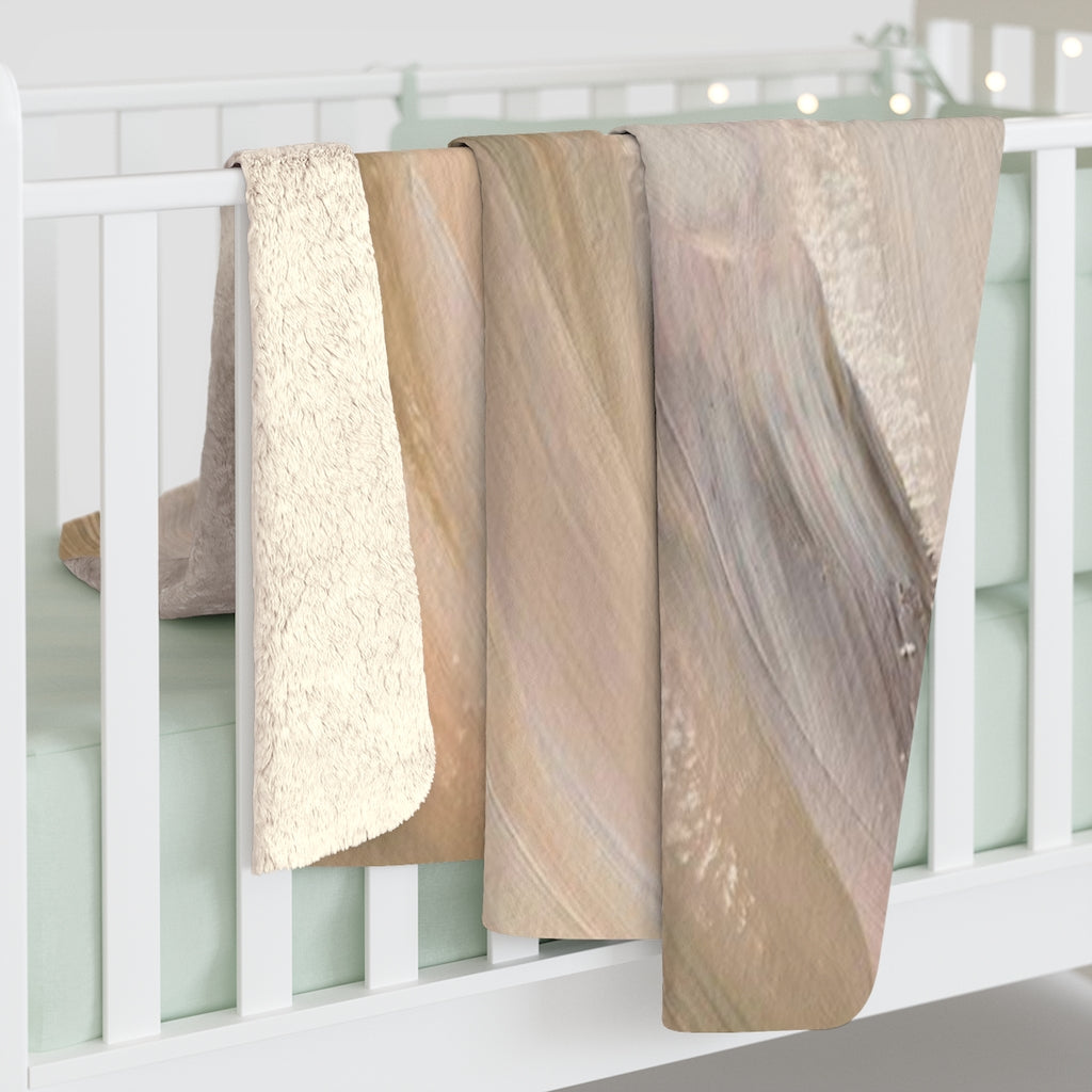 Acrylic Comfy Blanket | White Beige Green