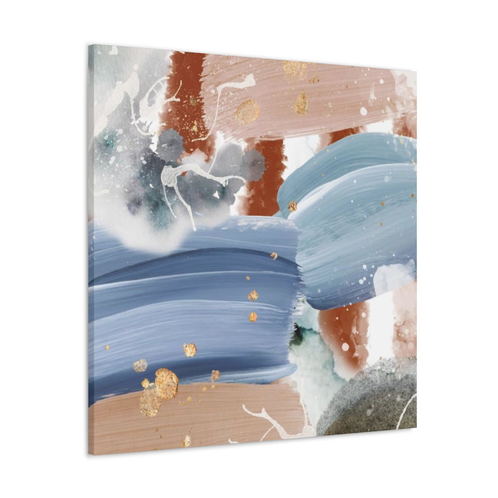 Blue Abstract Canvas Watercolor Wall Art