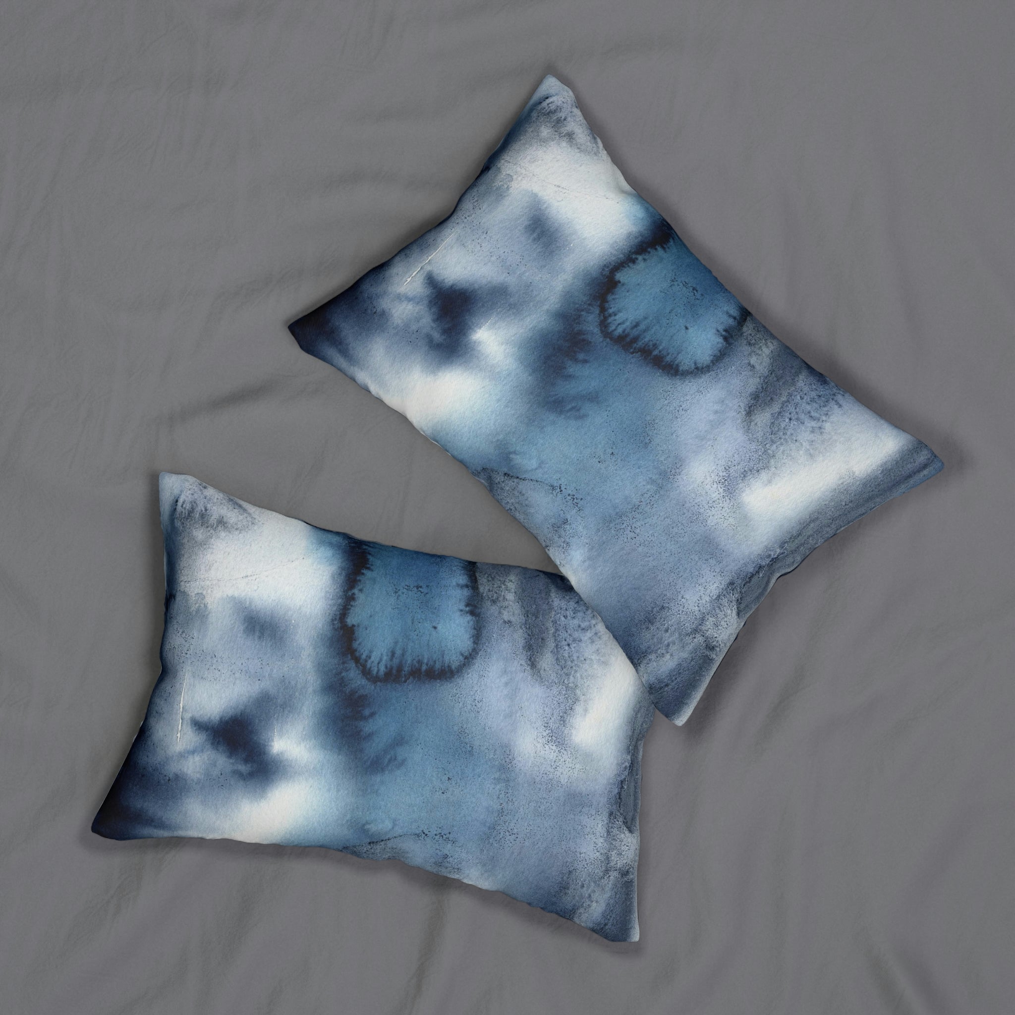 Abstract Lumbar Pillow | Navy White Ombre Minimalist
